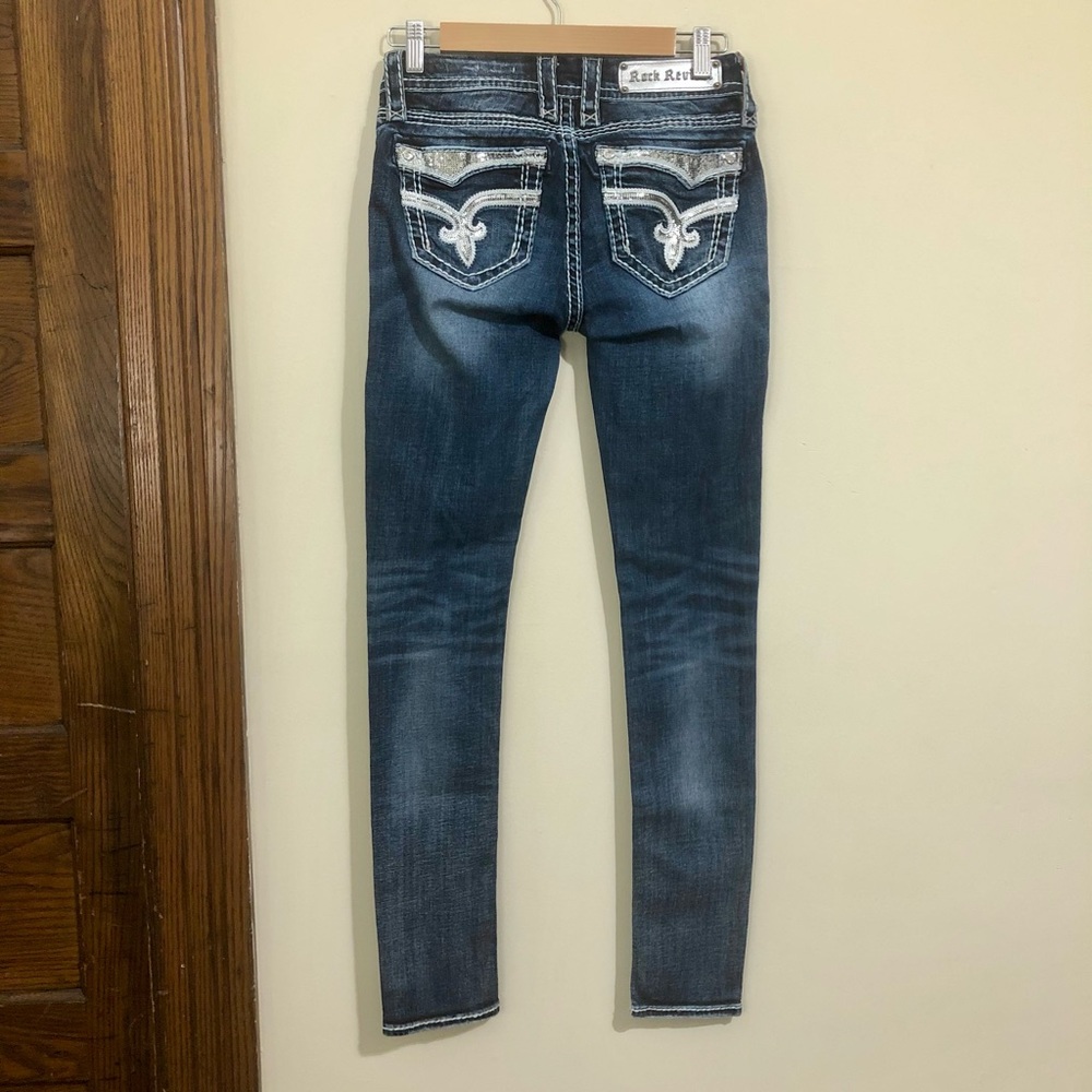 Rock Revival Vivian Mid Rise Skinny Dark Wash